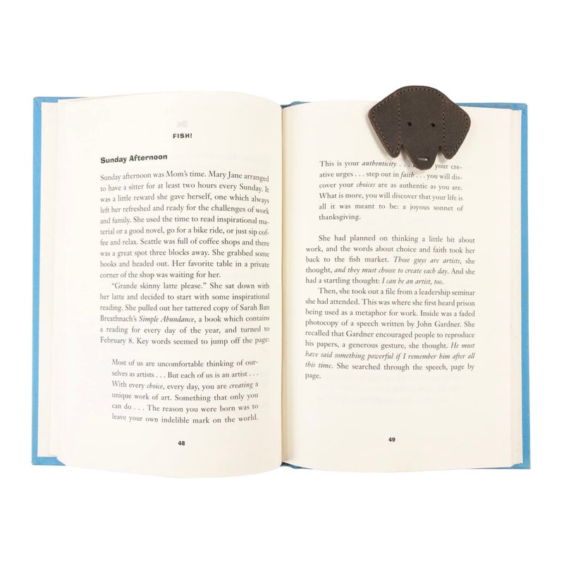 Hide & Drink, Dog Bookmark Handmade from Full Grain Leather (Bourbon Brown) - Image 1